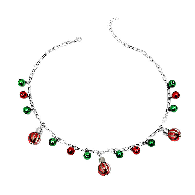 Wholesale Christmas colorful bell bracelet necklace